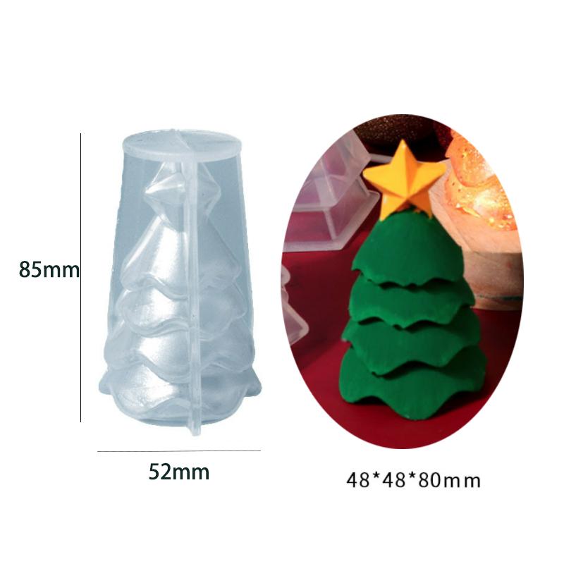 Polygonal Christmas Tree Snow Silicone Candle Mold DIY Snowman Soap Resin Crystal Making Chocolate Mould Christmas Decor Gift
