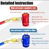 R1234yf Quick Couplers Adapter 1pair High/Low Side Adjustable Connectors Kit for Car AC System Evacuation Recharging