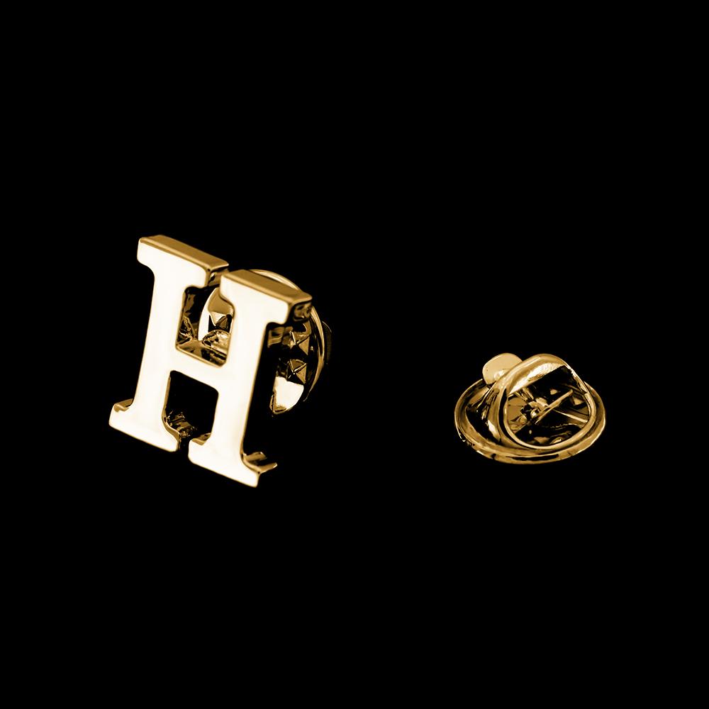 Quality Brass Initial A To Z 26 Letters Pin Golden Color Fashion English Symbol Design Men'S Suit Collar Lapel Brooch Pin