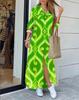 Fashion Long Sleeve Print Women Loose Fit Casual Maxi Dress