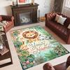 Leopard Theme Crystal Velvet Floor Rug Personalized Custom Name Text Warm Carpet Home Decoration