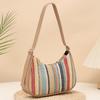 Woven Straw Bag Women's New Rainbow Dumpling Bag Shoulder Armpit Messenger Bag