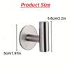 1pc, No punching self-adhesive hook, Stainless steel bathroom hook,bathroom accessories kitchen organizer