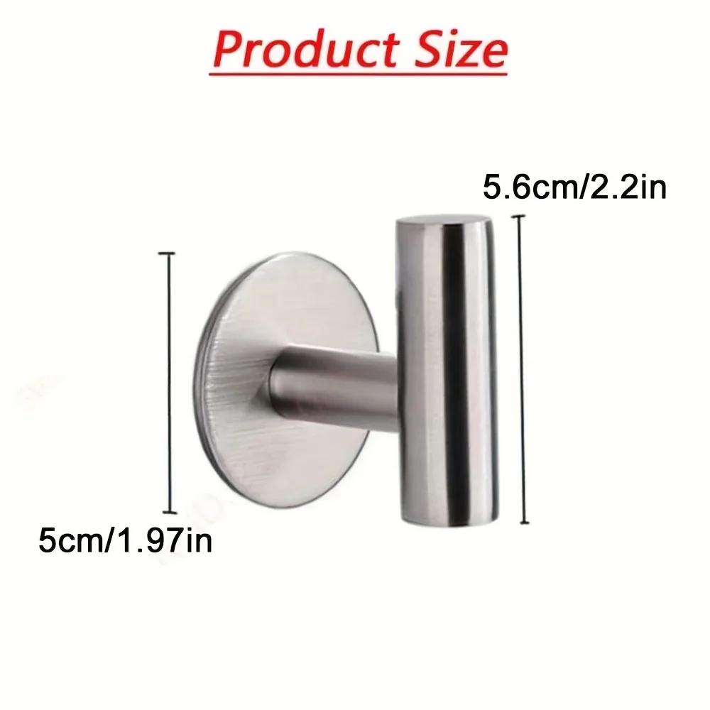 1pc, No punching self-adhesive hook, Stainless steel bathroom hook,bathroom accessories kitchen organizer