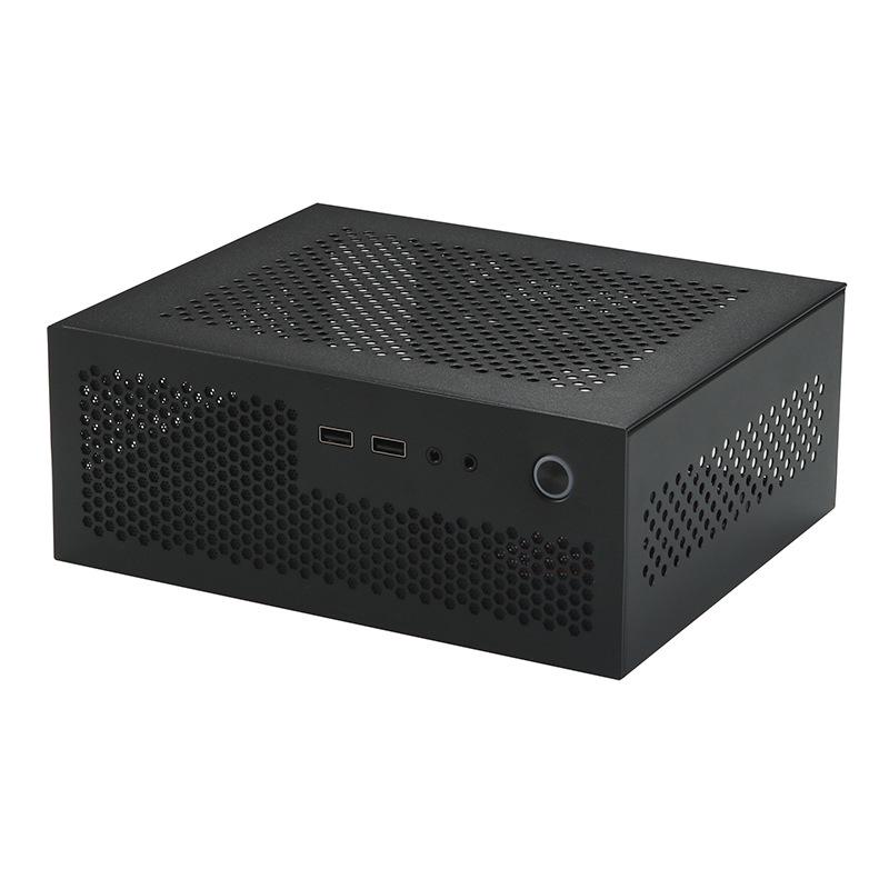 SKTC A09 Černá HTPC skříň, Stojící/Položená, Kompatibilní s ITX základní deskou, Malý 1U/Flex PSU