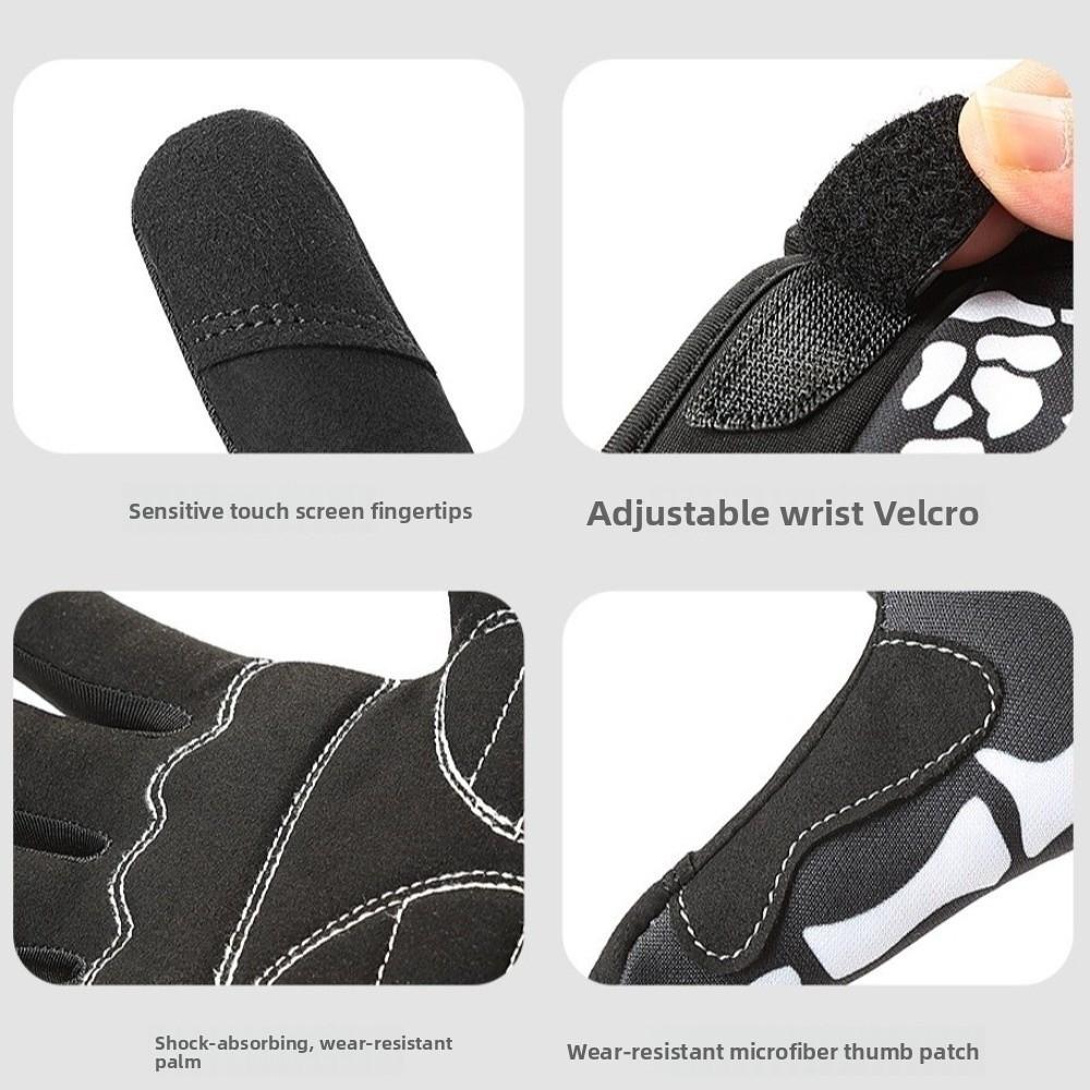 1 Pair Breathable Cycling Gloves Skeleton Design Touchscreen Gloves  Motorcycle Riding