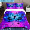 Purple Butterfly Dreams 3pcs Bedding,Including 1pc Duvet Cover And 2pcs Pillowcases Perfect for Christmas,Ideal for Bedroom, Dormitory