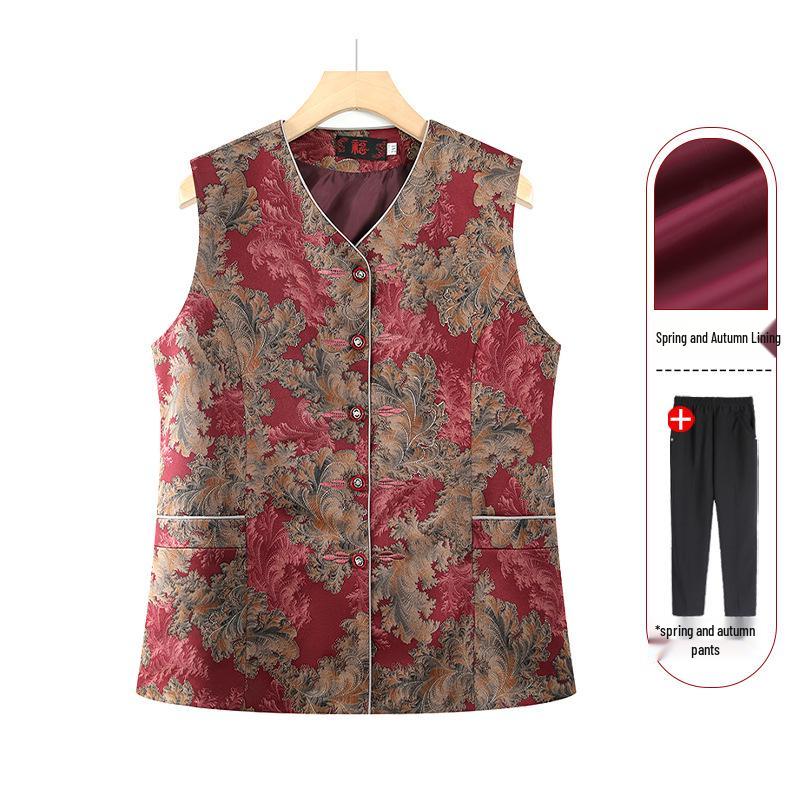 Grandma's Lightweight Autumn Vest for Middle-Aged & Elderly Women - Sleeveless Jacket for Spring & Fall