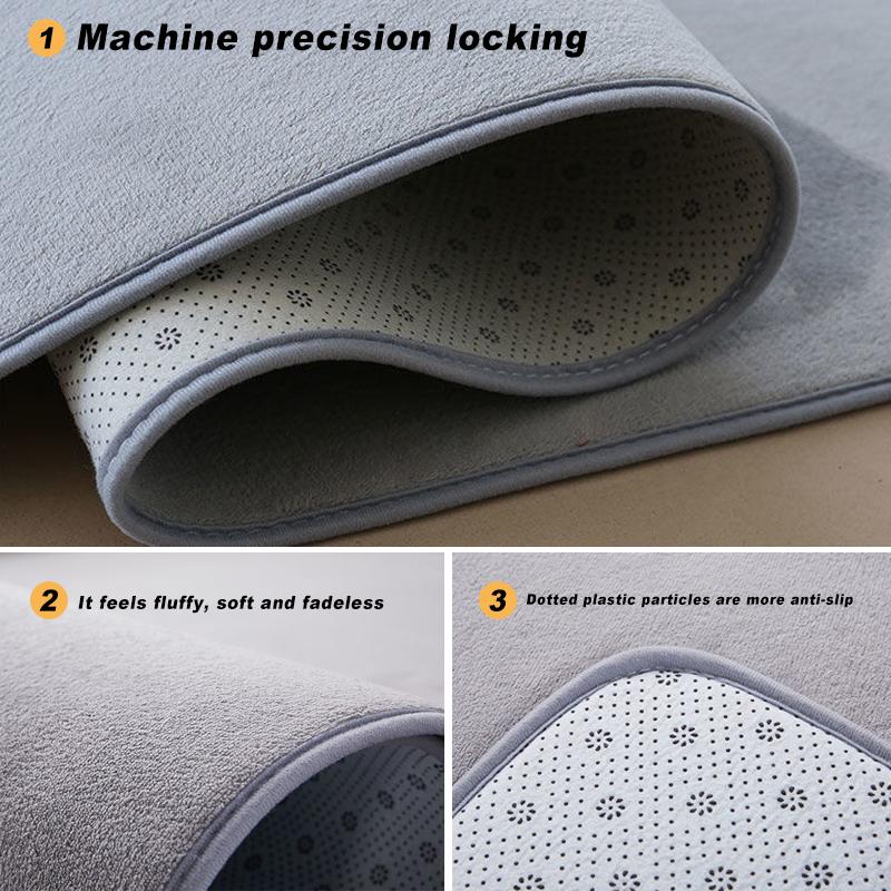 Soft Coral Fleece Carpet For Living Room Sofa Coffee Table Rug Kids Bedroom Soundproof Mat Balcony Cushion Home Decor Gray