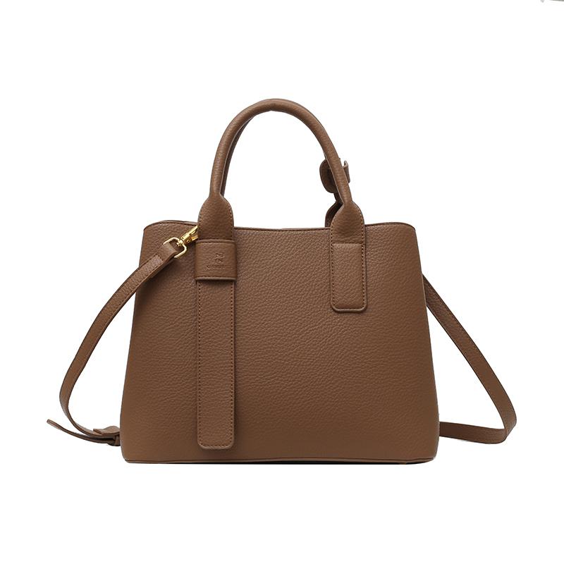 Business-Handtaschen für Damen, Luxus-Designer-Handtasche, reine Farbe, große Kapazität, Schulter-Umhängetaschen, Marken-Tragetasche mit Griff oben