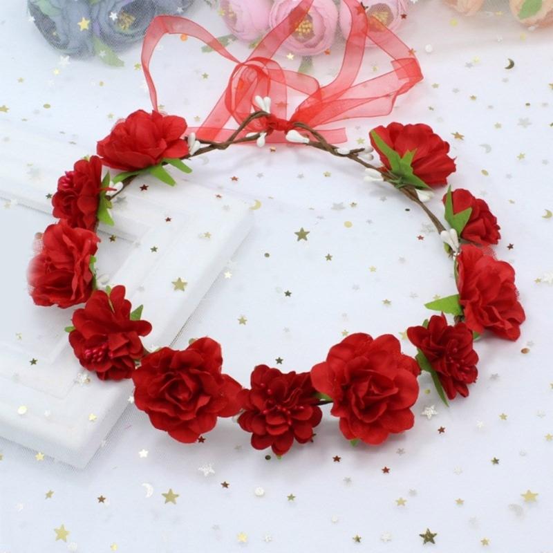 Flower Headbands Women Bride Flower Crown For Wedding Party Supply Floral Garlands Crown Hair Wreath Floral Headbands
