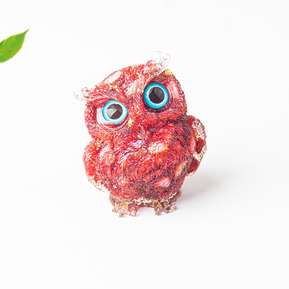 Figurine Hibou en Résine Cristal Pour Décoration Maison Bureau Cadeau Pour Amis Et Famille