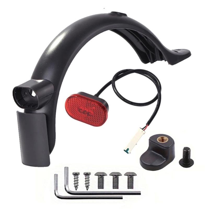 Waterproof Scooter Rear Tire Wheel Mudguard Widened Mud Guard Tail Light for Electric Scooter Parts Easy to Install