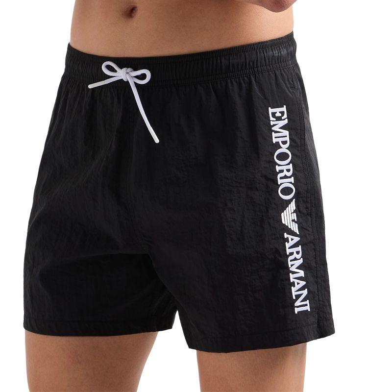EMPORIO ARMANI Swim Shorts With Vertical Logo Embroidery EM000583-AF12330-UC001
