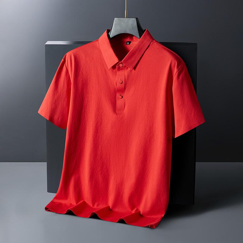 Men's Striped Polo Shirt Short Sleeve Casual Breathable Business Top