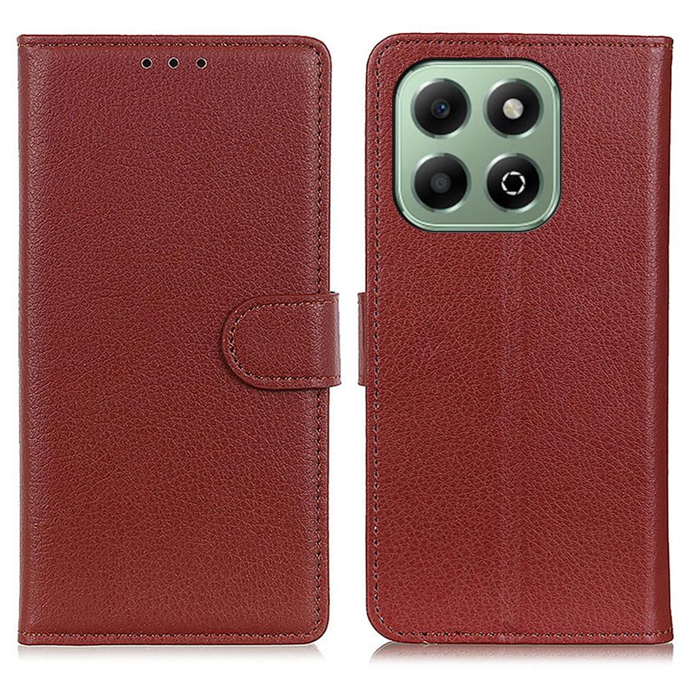 For Honor X6b 4G Wallet Case PU Leather Phone Cover Litchi Texture