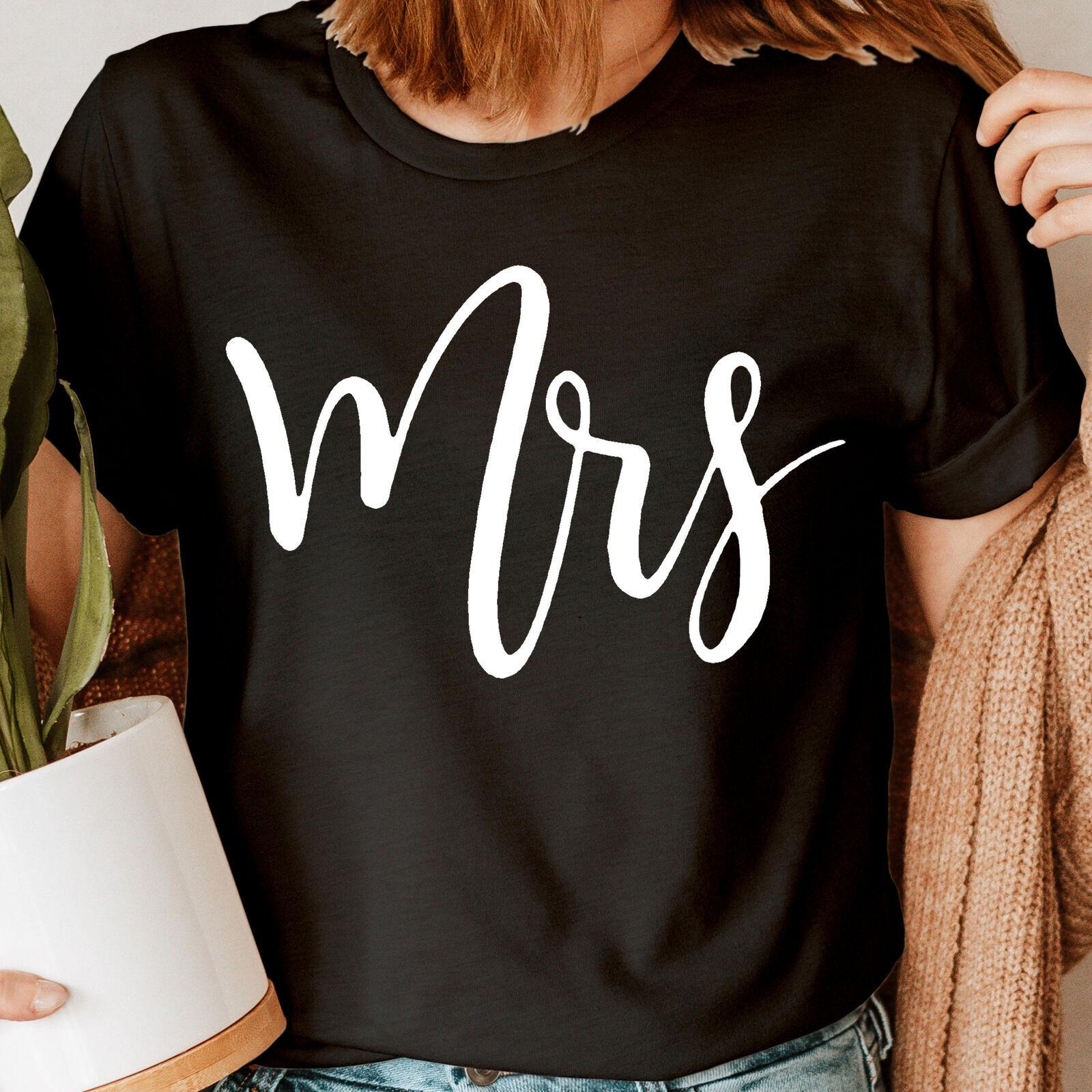 Mrs Bride Wife Wifey Honeymoon Wedding Party Gift Womens T-Shirt Mens Womens Tees Tops Tee Top NED 4XL