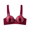 New lace satin splicing underwear women's small breasts gather and show big without steel ring upper support sexy bra