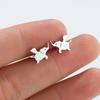 2024 Stylish Stainless Steel Flying Elephant Stud Earrings - Cute Small Animal Design