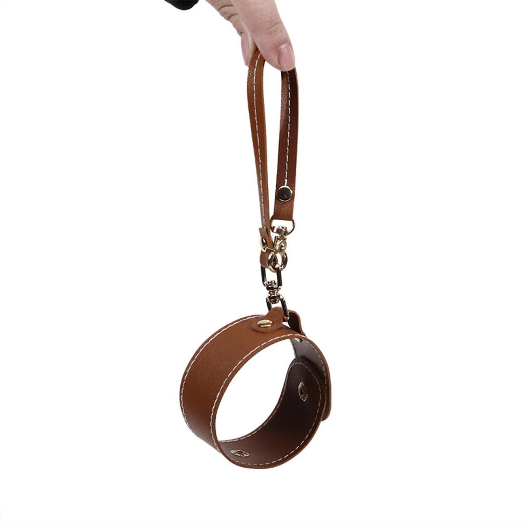 2 st bärbar remhållare med spänne för kvinnor, strand, utomhus, påknäppbar läderhandskehållare för handväska, hatt, handduk