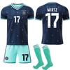 Tieners Kinderen Volwassenen Gepersonaliseerde Naam Voetbaltenues 2026 FIFA Wereldkampioenschap Duitsland Uit #17 Wirtz Trainingsset met Sokken