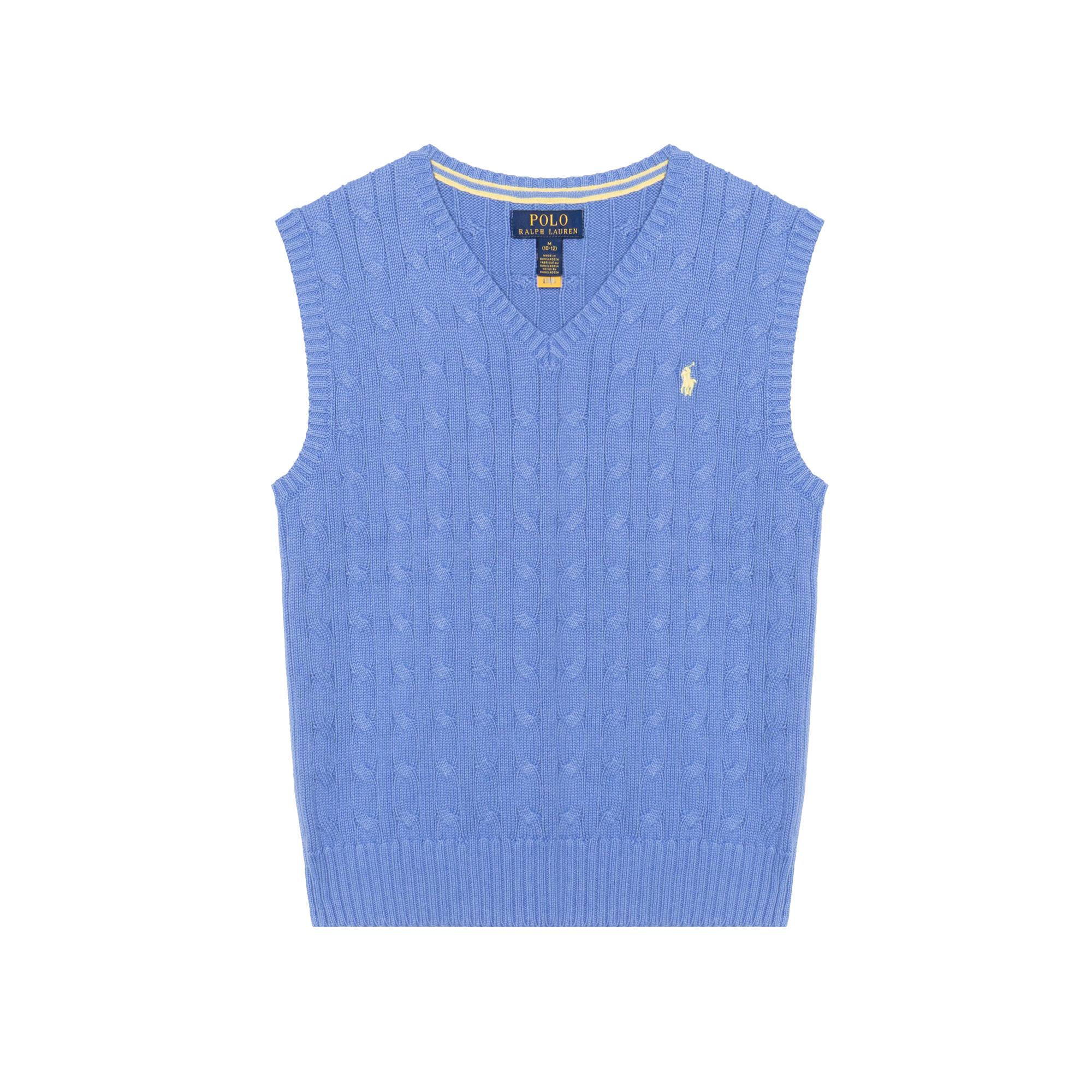 

Жилет Polo Ralph Lauren FW24 с вышитым логотипом, пуловер с V-образным вырезом, без рукавов, детские жилеты, синий 323702300-031 L