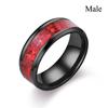 Fashion Couple Rings Romantic Women Heart Red Rhinestones Zircon Ring Fashion Men Stainless Steel Rings Wedding Party Jewelry