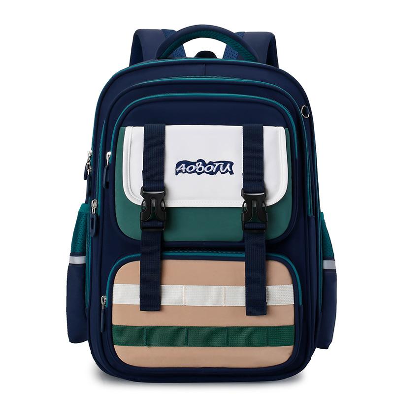 

Primary School Student s Schoolbag Multi-Compartment Large Capacity Water-Repellent Backpack Ridge-Protecting Backpack синій/зелений