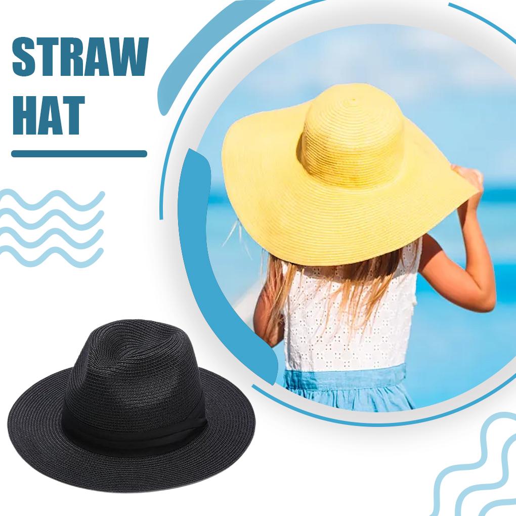 Acrylic Wide Brim Hat For Sun Protection And Versatile Style Fedora Sun Hat Panama Hats Cap
