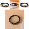 Skull Pirate Logo Leather Woven Alloy Bracelet For Men And Women Cosplay Accessories