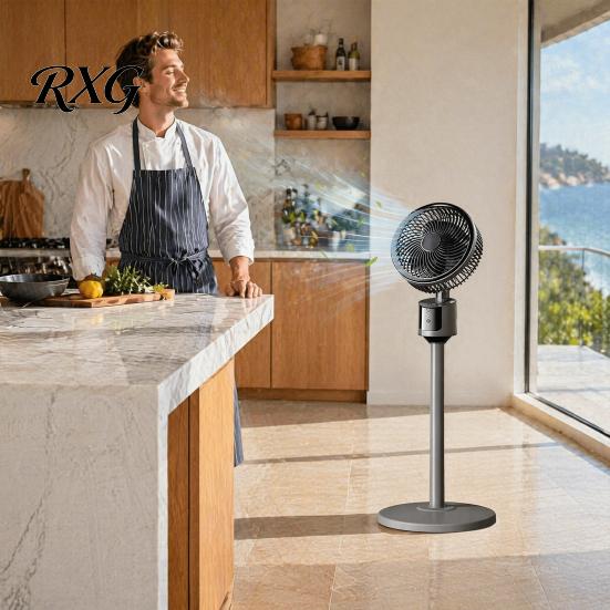 Stable Floor Fan Mini Fan, Portable USB Air Circulation for Home Office, 3 Cooling Speed Quiet Stand with 5m Airflow, Wide Angle Oscillating