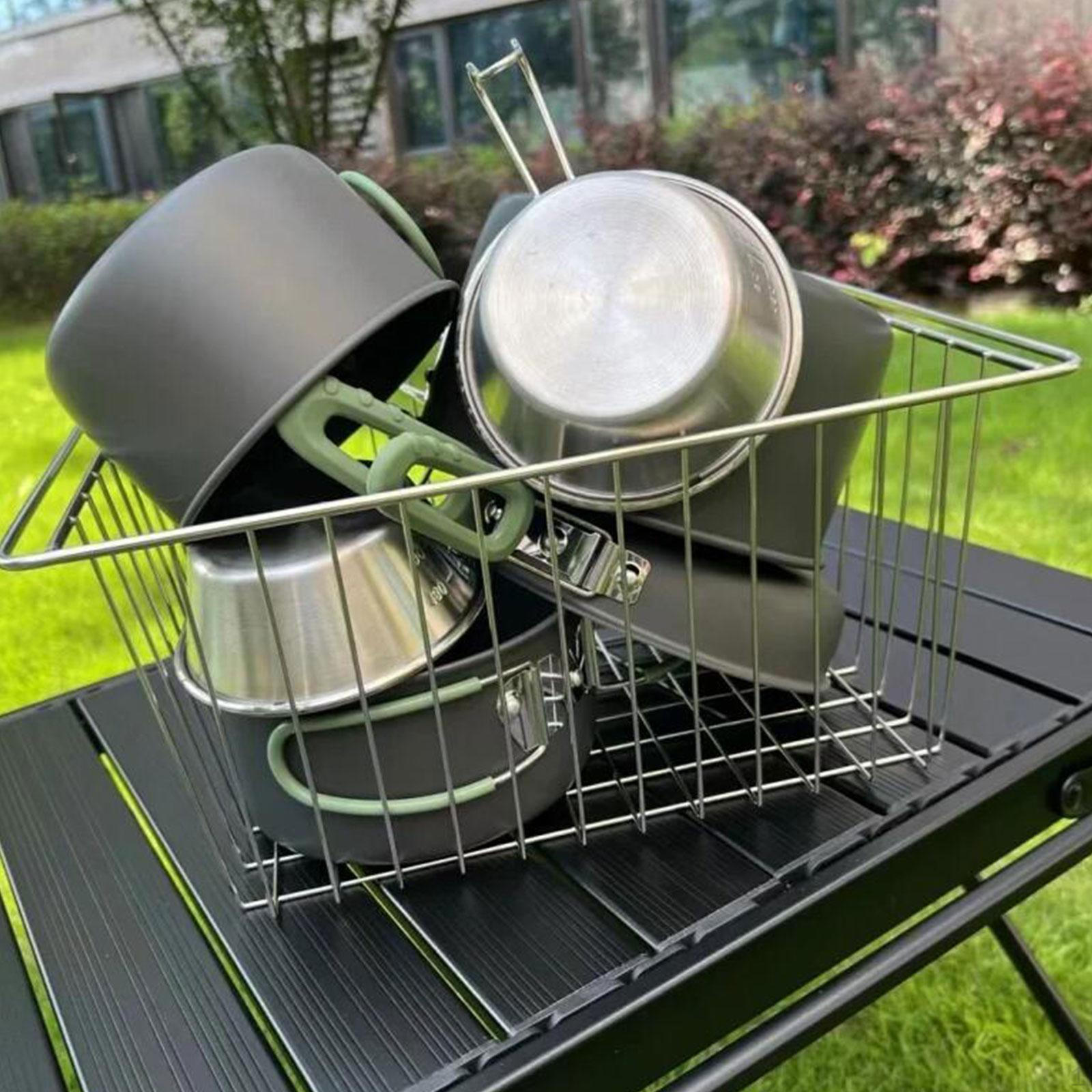 

Складная корзина для хранения, настольные принадлежности для кемпинга, универсальная, прочная на разрыв фруктов и овощей серебряный