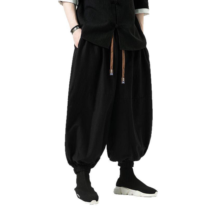 Men Pants Fashion Korean Style Harem Loose Style Cotton Pants Man Solid Trousers
