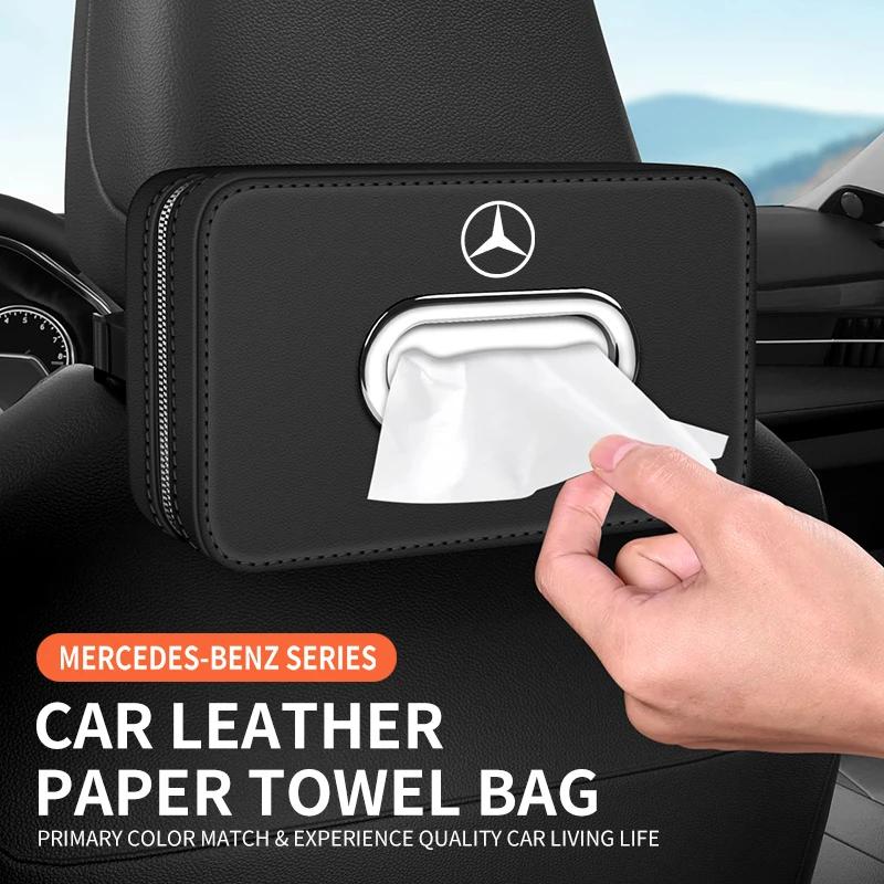 

GLC GLB Для Mercedes Benz A C E S G Класс C43 GLC CLE CLA GLB GLS SLK SL W177 W205 W213 W222 X167 AMG Автомобильный Кожаный Хранилище для Салфеток чёрный