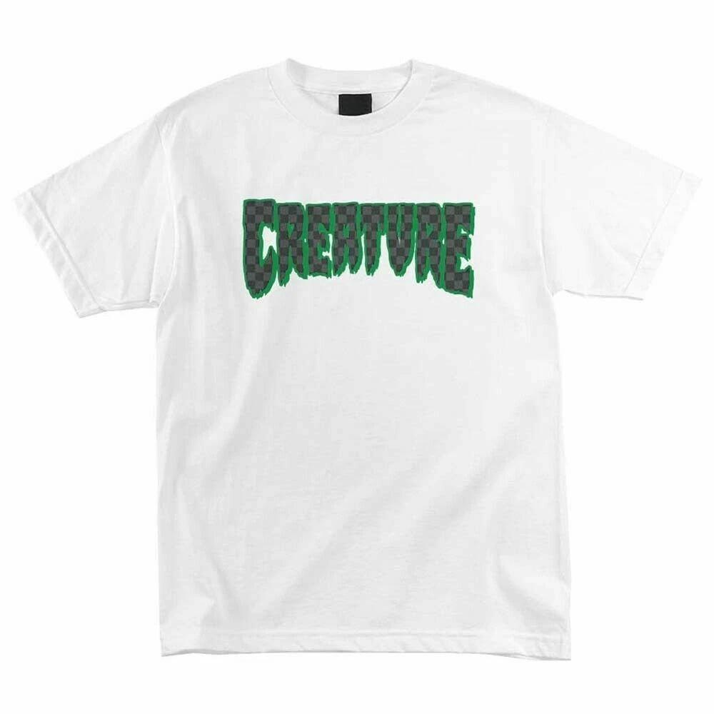 Creature LOGO CHECK Skateboard T Shirt WHITE XXXXL