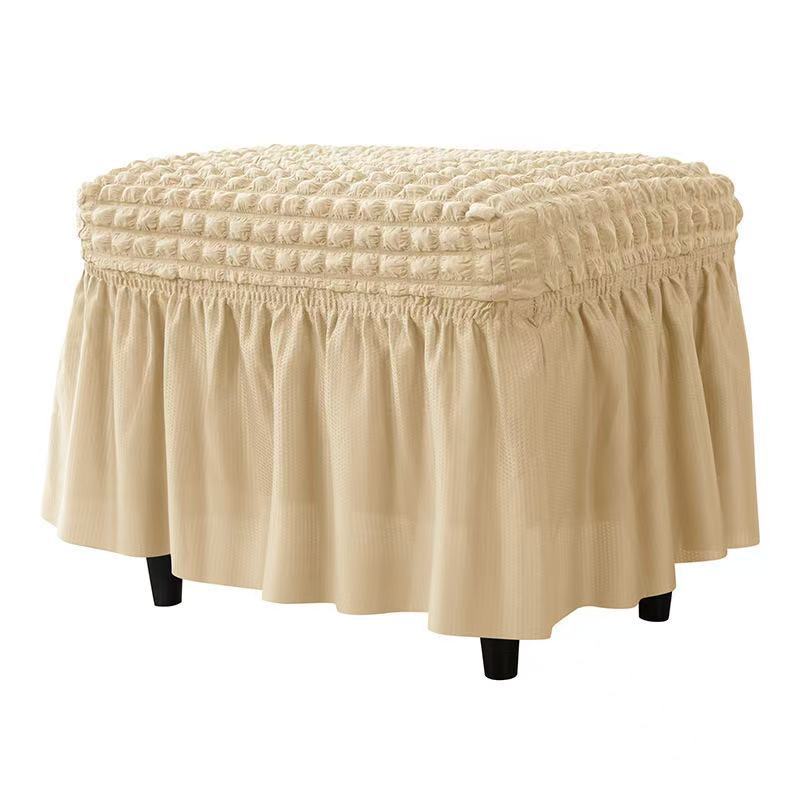 Thickened Bubble Grid Full-cover Skirt Elastic Rectangular Foot Pedal Cover for Home Hotel Footstool Cover Dustproof Cover