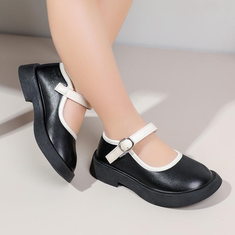 Children Fashion Girls Loafers Color Matching Soft Breatheable Cute Kids Versatile Soft Breatheable Boys Leather Shoes Simple