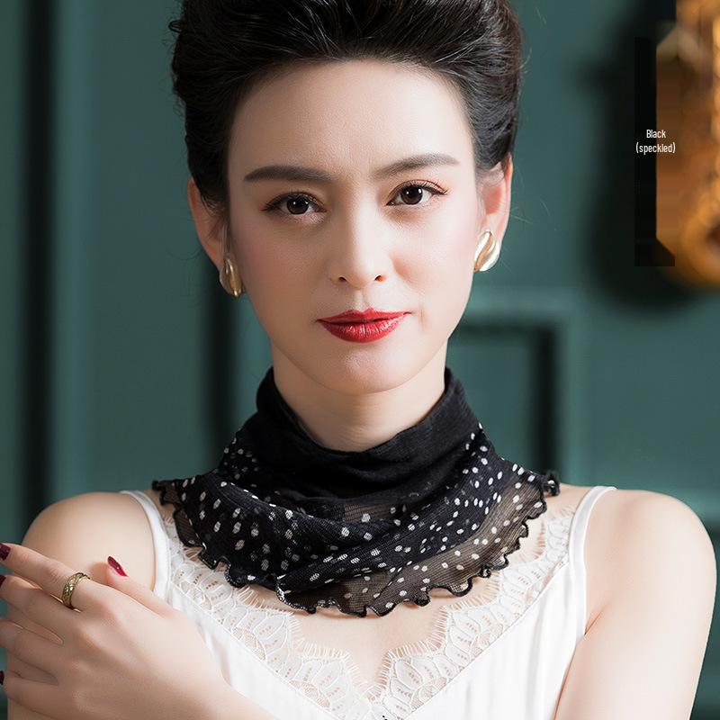 

Элегантный сетчатый шелковый шарф: 100% Тутовый шелк Принт Защита от солнца Снуд Пуловер Below 60cm