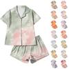 Women's Gradient Tie Pajama Set, Two Piece Casual Sleepwear