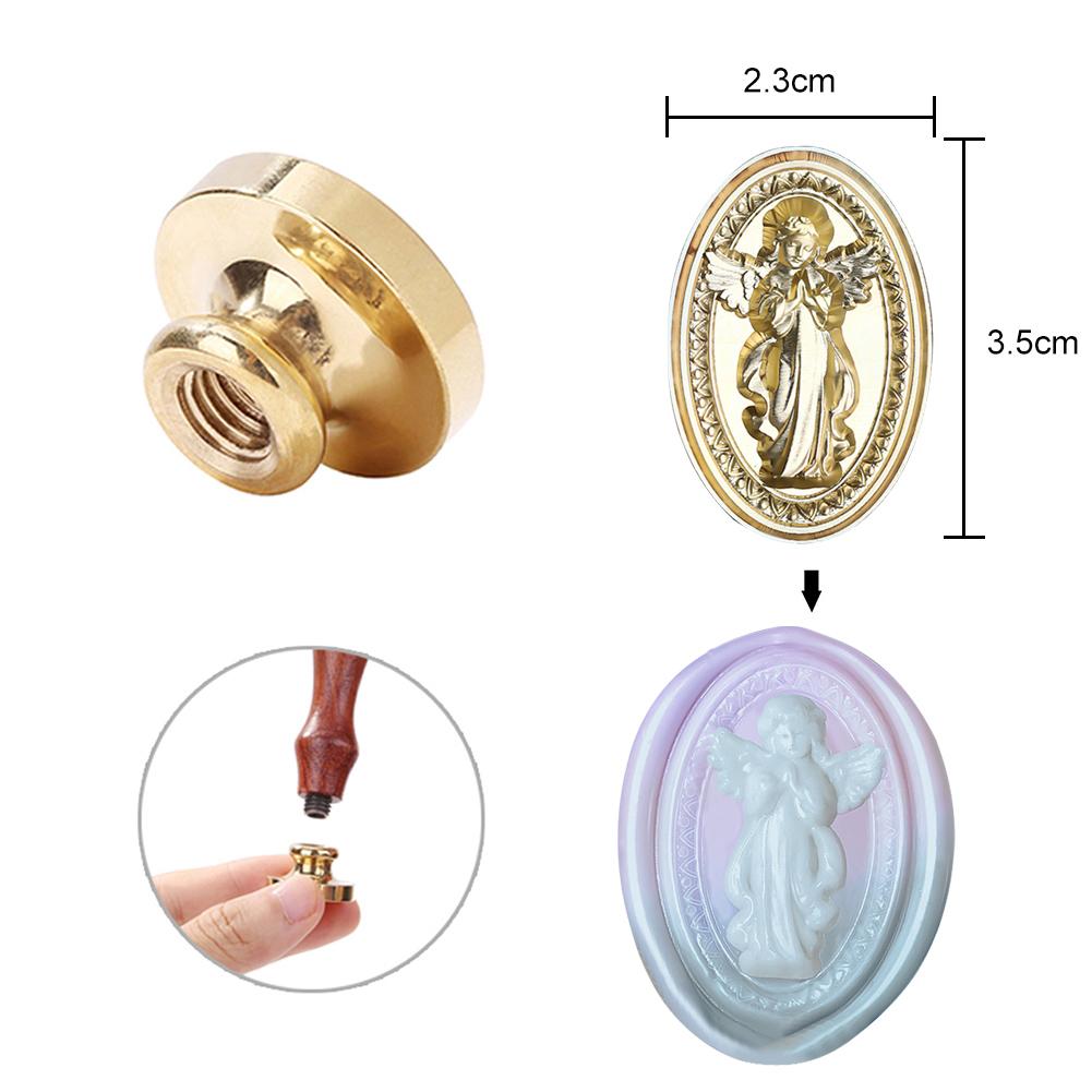 3D Stereoscopic Seal Wax Seal Stamp Head Pray Angels Angels Tears DIY Envelopes Stamps Replace Heads For Wedding Invitation