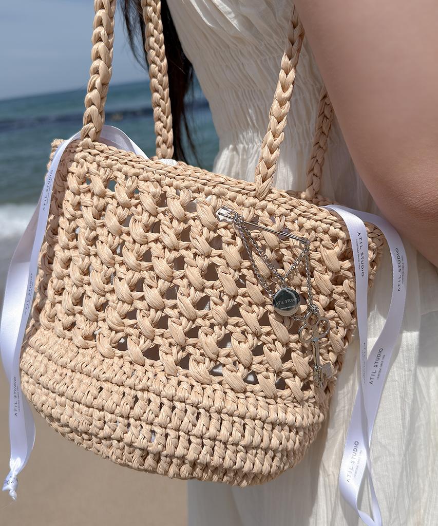 Atil Studio Handmade Lumi Crochet Raffia Birkin Bag _ [Natural Beige]