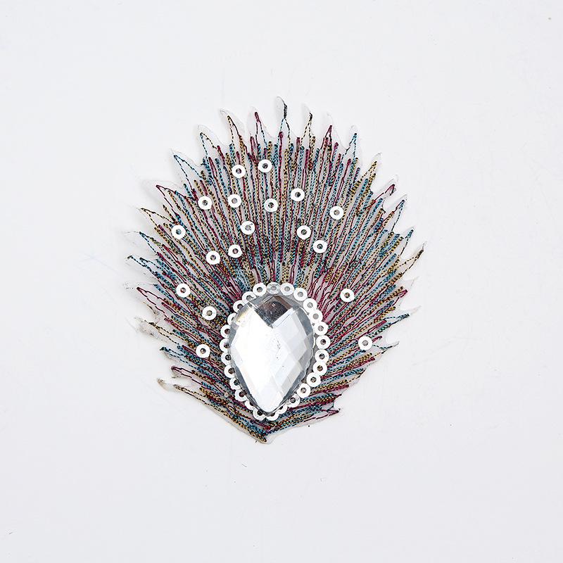 Single Row Acrylic Rhinestone Peacock Chain Handkerchief Ornament 7mm x 6mm, Inner Stone 18mm x 25mm