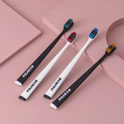 Spazzolino da Denti a Setole Morbide al Carbone di Bambù per Coppie - Colorato con Copertura Protettiva per Adulti