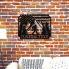 **Metal Wall Art Bigfoot US Flag Home Decor**   **Custom Rustic American Flag Sasquatch Metal Sign**