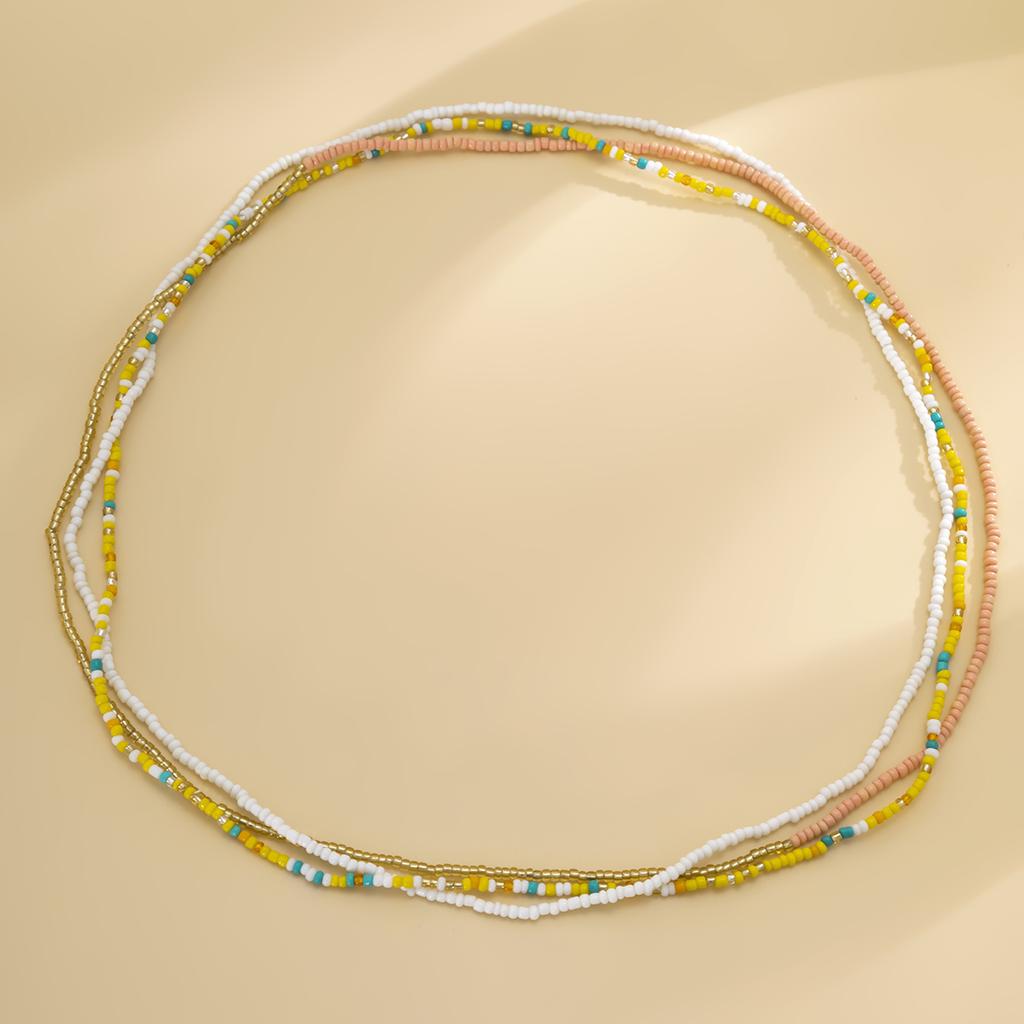 PuRui 3pcs/set Bohemia Seed Acrylic Beads Waist Chain for Women Sexy Colorful Belly Body Chain Zircon Bikinis Party Club Girls