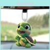 Adorable Cartoon Acrylic Turtle Pendant For Car Interior Decoration With Colorful Design