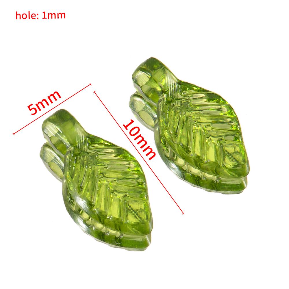 

50pcs 100pcs Acrylic Green Leave Pendants Charms Plastic Flower Leaf Loose Beads DIY Earrings Wedding Hair Craft Jewelry Making 50pcs