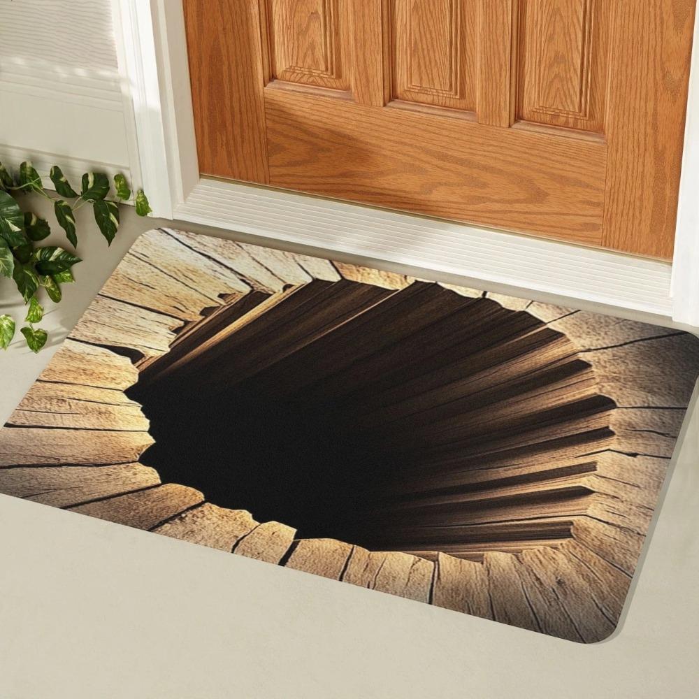

Water-absorbing Bathroom Carpet Non-slip Bedroom Door Rug Optical Illusion Doormat Home Decor 40×60CM-A