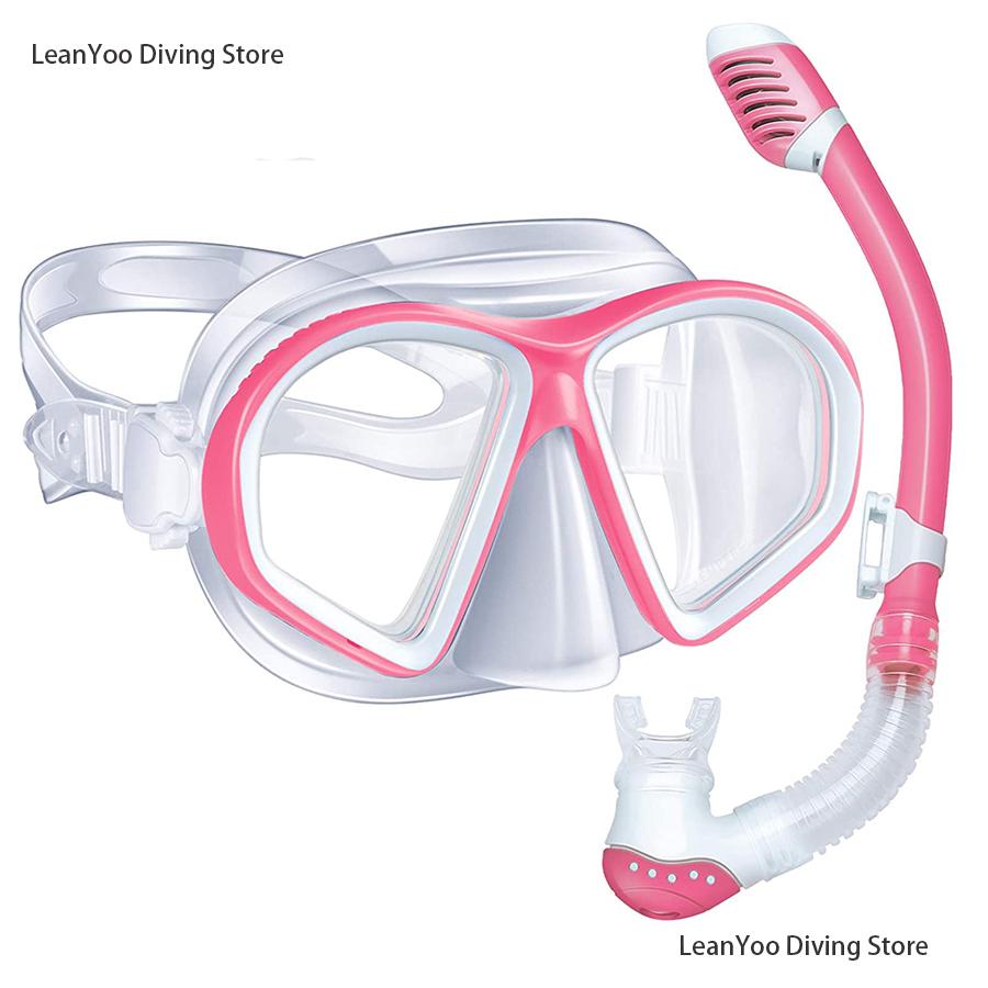 Comfort Silicone Kids Swimming Mask Gear - Dry Snorkelling Tube Children Scuba Diving Goggles Snorkel Set for Child