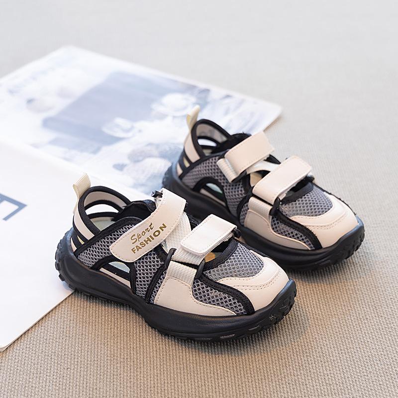 

Leisure Shoes with Perforations for Girls and Boys, Breathable, Sports Style, Single Mesh, Beach Shoes 26 чёрный